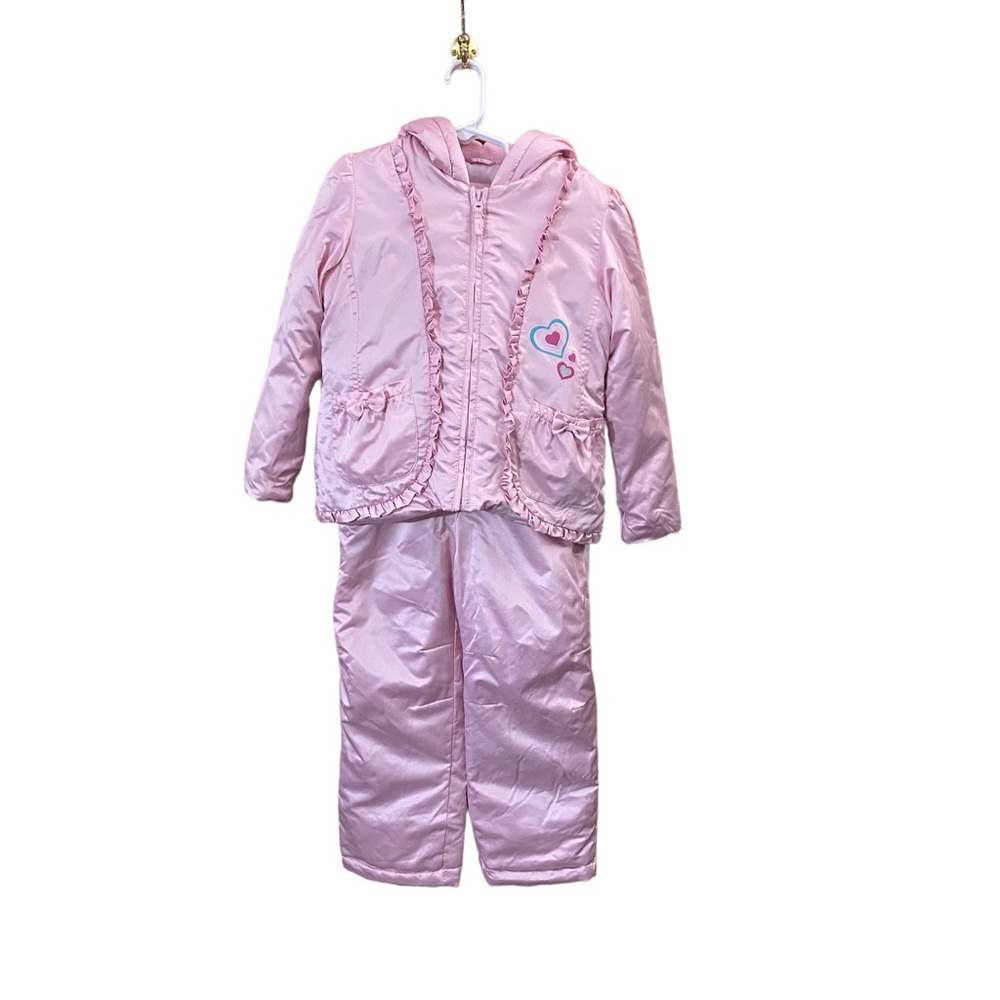 Weatherproof Lovely Pink Satiny Ruffled Snowsuit Size 5
